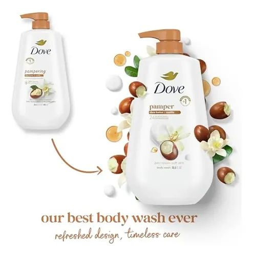 Gel De Baño Dove Con Manteca De Karité Y Vainilla Pump Pampe