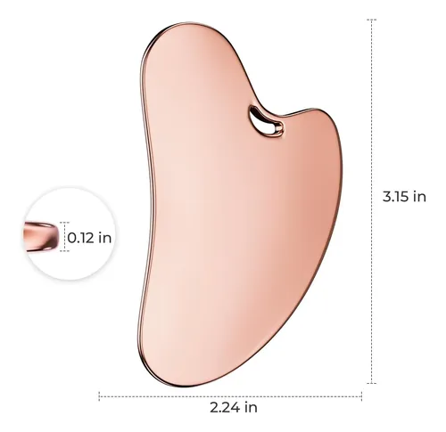 Gua Sha Metal Facial Masajeador Rose Gold Para Cuidado