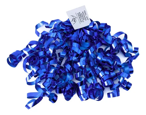 Curly Bows Wrapaholic, Autoadhesivo Azul Metalizado, 12 Unid