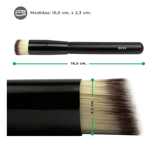 Brocha para Maquillaje Iko Shop Negra Sintética Plana 12 Unidades