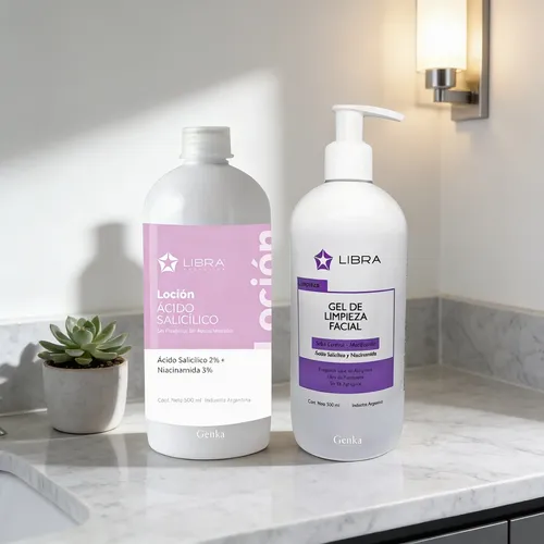 Locion Salicilico 500ml +gel Limpieza Sebo Grasa 500ml Libra