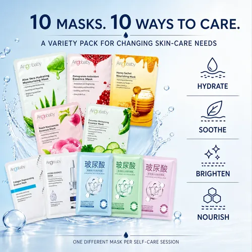 Set 10 Mascarillas Faciales Hidratación Brillo Todo Tipo De Piel