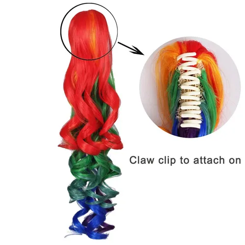 Jf713 Peluca De Cosplay Rizada Multicolor 70cm Multicolor