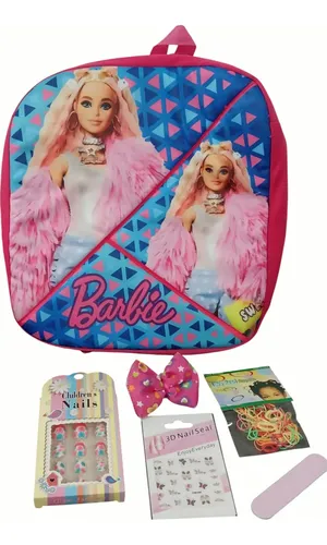Kit Maquillaje Barbi 10 Art Uñas Stickers Brillos Navidad
