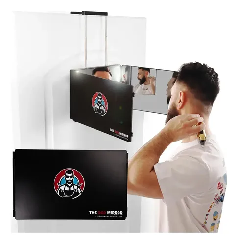 Espejo lipfisbarbershop Con Led 3 Vías 360° Maquillaje Corte Pelo Pared PR
