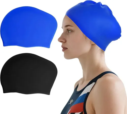 Gorro De Baño Grande Para Cabello Largo, Paquete De 2