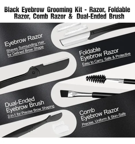 Kit Cejas 17 En 1 Profesional Con Tijera Y Pinceles