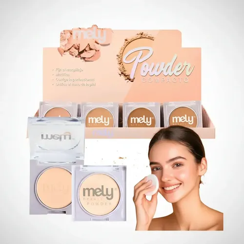 Polvo Compacto Fijador De Maquillaje Powder Mely