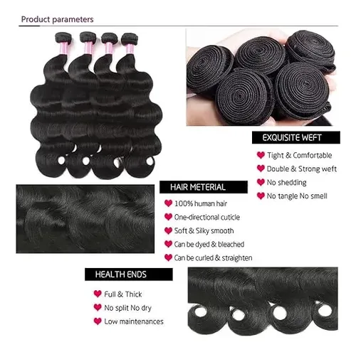 Yisea Extensiones De Cabello Humano Virgen Brasileño