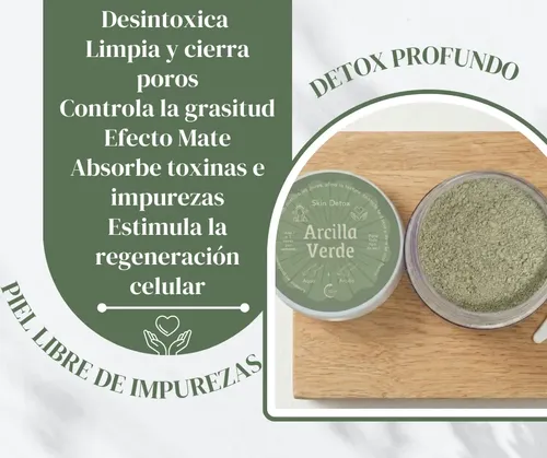 Mascarilla Facial Arcilla Verde Bentonita Pack Jabon Dearroz