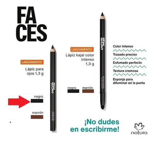 Lápiz Delineador Para Los Ojos Faces Natura Vegano