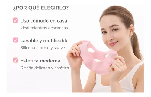 Máscara Facial V Line Silicona Reutilizable Efecto Tensor