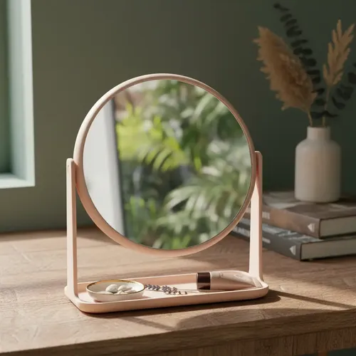 Espejo Maquillaje Plegable Aumento Apoyar Portatil Doble Faz