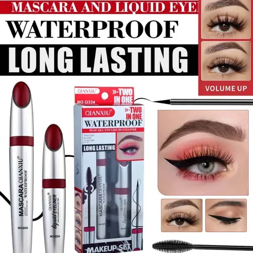 Kit De Rímel Y Delineador De Ojos 2 En 1, Voluminizador De L