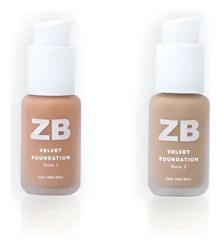 Zaira Beauty Velvet Foundation Tone 1 Oscuro Base Maquillaje