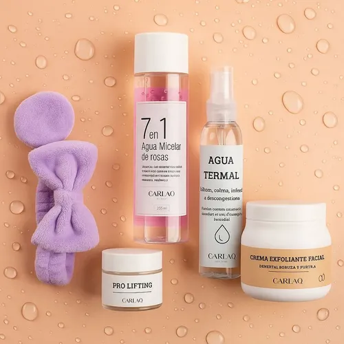 Kit Rutina Diaria Agua Micelar + Termal + Exfoliante + Crema