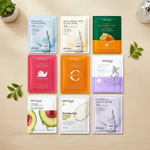 Pack X5 De Mascarillas Facial Bioaqua Surtidas 100% Premium