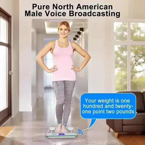 Báscula Digital Que Habla Lenporl 200 Kg Con Pantalla Lcd