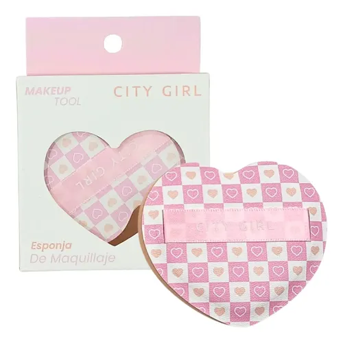 Esponja De Maquillaje Corazon City Girl P/ Apicar Difuminar