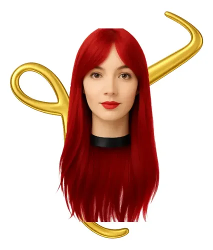 Peluca Sintética LUCKY PLUS Lacia Con Ondas 70cm Tono A12 Rojo Con Flequillo