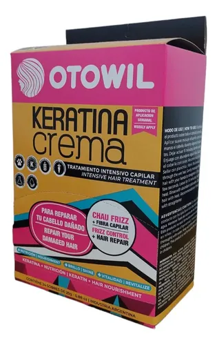 Keratina Crema Otowil para Nutrición Brillo Intenso Sobres de 25g Caja de 24 U