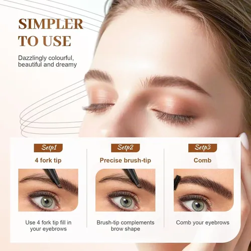 Lápiz De Cejas Microblading 2 En 1 Marrón Oscuro