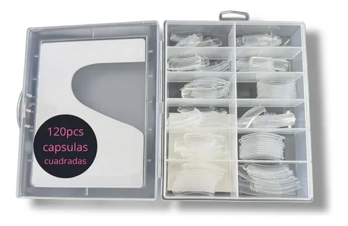 Kit Para Polygel Capsulas Cuadradas Solucion Pincel Pack X4