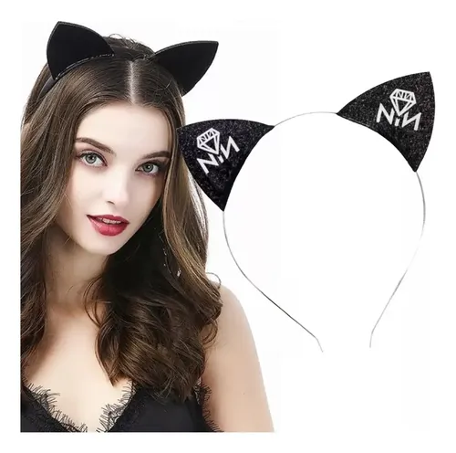 Vincha Orejas Gato Rosa Metálica P/pelo Nathacha Nina