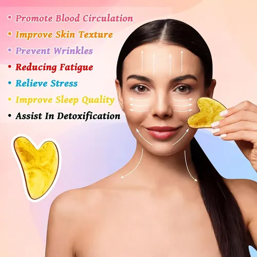 Set 100 Gua Sha Resina Corazón Facial Y Corporal