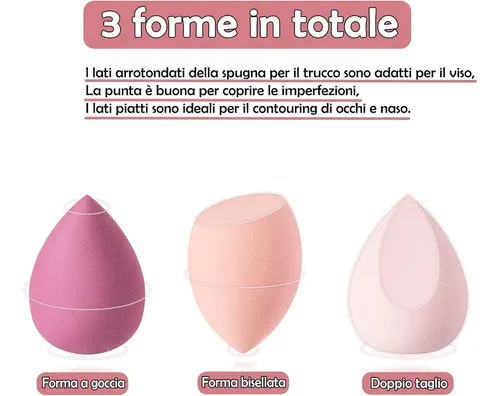 8 Esponjas Maquillaje Huevo Lavables Rosa Mediana Rosa Mediana
