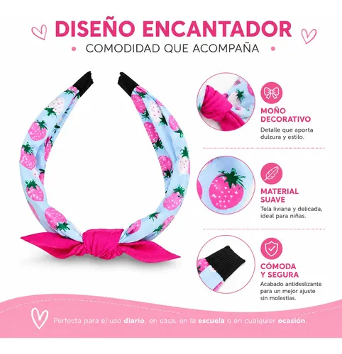 Vincha De Pelo Infantil Diseño Moño Accesorios Para Pelo