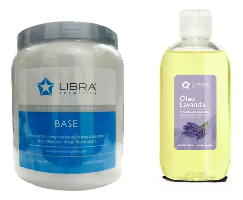 Crema Base Masajes Corporales 980g + Oleo Lavanda Libra Fragancia Neutra