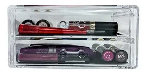 Organizador Acrílico De Maquillaje 2 Cajones Apilable O01507