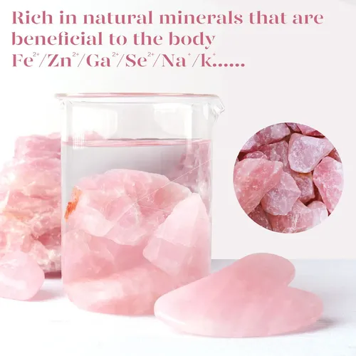 Herramienta Facial Gua Sha Baimei Rose Quartz Para Rostro Y