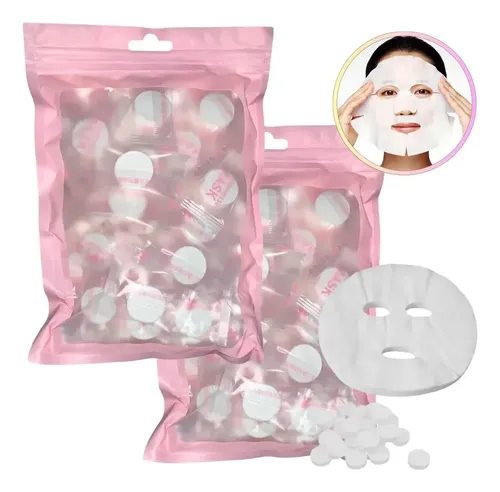 Mascarilla Facial Comprimida Desechable Para Skincare X50 Todo Tipo De Piel