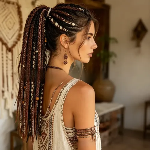 Pelucas Y Extensiones De Cabello Trenzado Para Mujer, Peluca