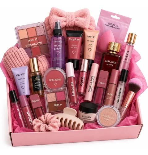Combo X20 Maquillaje Accesorio Perfume Completo Gift Box