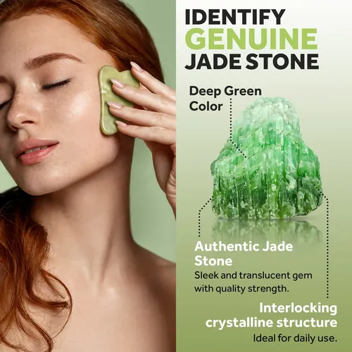 Set Masajeador Facial Jade Roller Y Gua Sha Antiedad