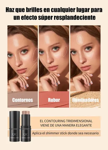 Set De Maquillaje, 3 Unidades, Iluminador, Rubor, Contorno E