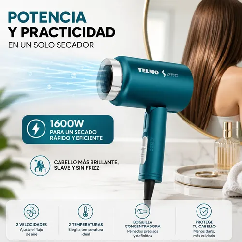 Secador Pelo Viaje Yelmo Sc-3655 Secadora Bivolt Compacta