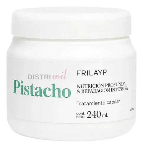 Mascara Capilar Pistacho Natural Frilayp X240g Profesional – Humectante Hidratante Con Nutrientes Esenciales Ideal Cabello Dañado y Seco – Cuidado Intensivo