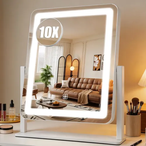 Espejo De Tocador Bearolve 38x31cm Led 3 Colores Regulabl