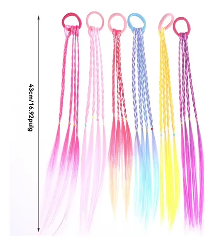Ligas 12 Piezas Niñas Cabello Colores 6 Banda Elástica