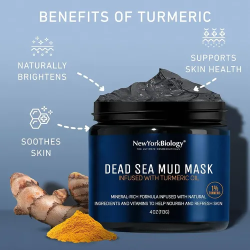 Mascarilla De Arcilla Del Mar Muerto Con Cúrcuma 4 Oz