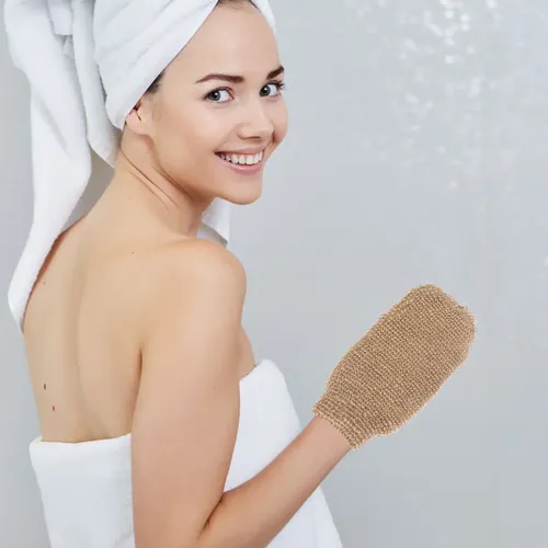 Guantes Exfoliantes De Yute Para Baño, Prácticos Y Útiles