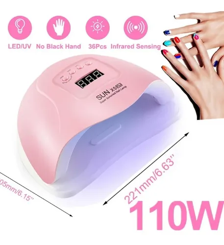 Cabina Uñas Led Uv Sun 5x Plus 80w Display La Mas Potente
