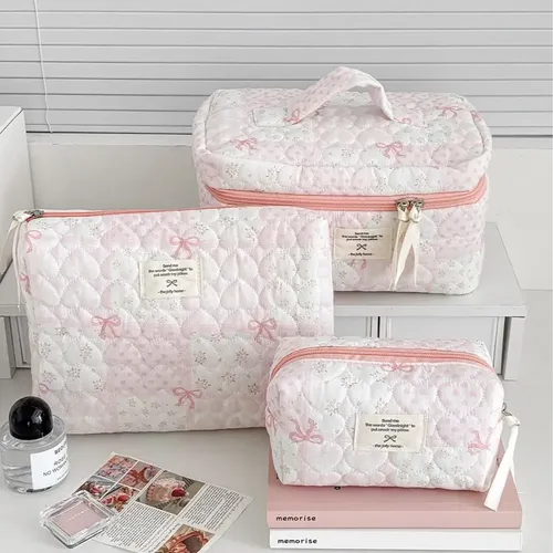 Neceser Floral Para Maquillaje De Algodón Recubierto