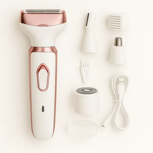 Depiladora Electrica 4 En 1 Portatil Usb Mujer Cuerpo Facial Color Blanco
