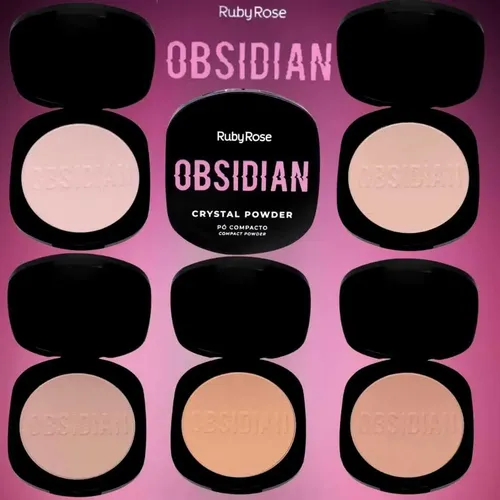 Polvo Compacto Crystal Powder Obsidian Ruby Rose Terciopelo