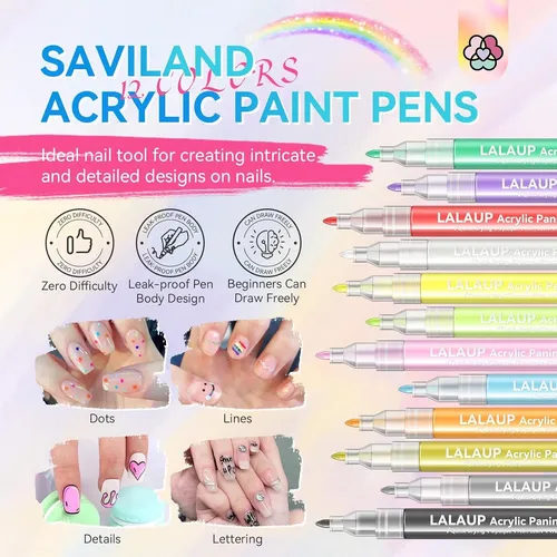 Set 12 Colores Marcadores Para Uñas Arte Y Diseño Diy